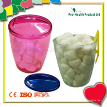 Medical Sterilize Cotton Ball with Plastic Dispenser